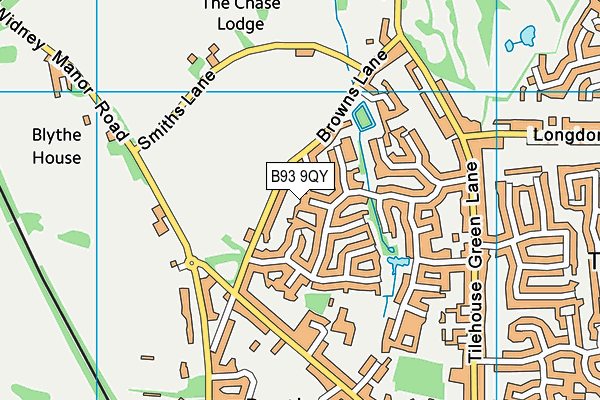 B93 9QY map - OS VectorMap District (Ordnance Survey)
