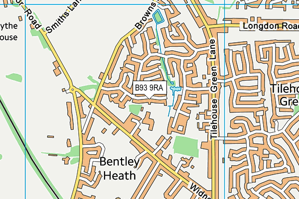 B93 9RA map - OS VectorMap District (Ordnance Survey)