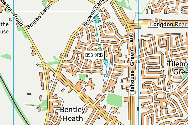 B93 9RB map - OS VectorMap District (Ordnance Survey)