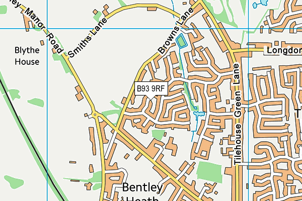 B93 9RF map - OS VectorMap District (Ordnance Survey)