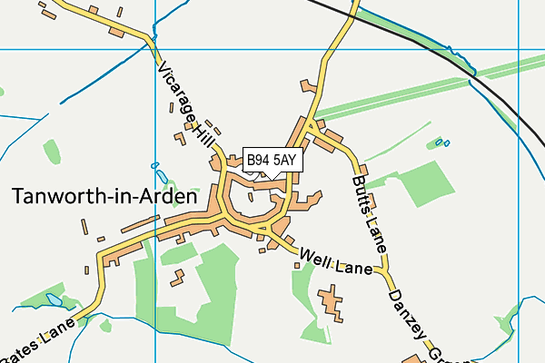 B94 5AY map - OS VectorMap District (Ordnance Survey)