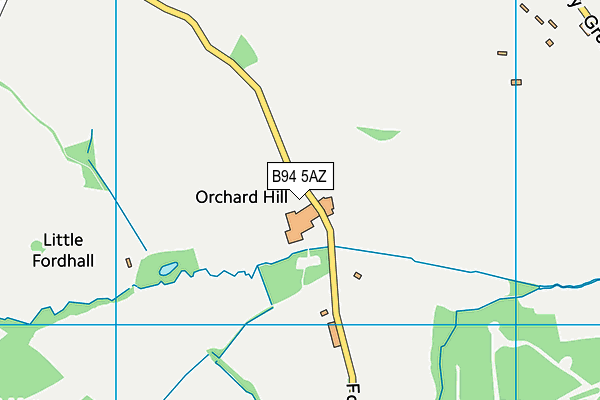 B94 5AZ map - OS VectorMap District (Ordnance Survey)