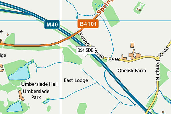 B94 5DB map - OS VectorMap District (Ordnance Survey)
