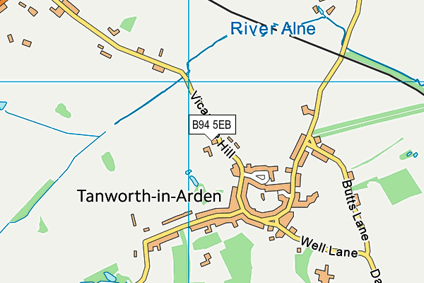 B94 5EB map - OS VectorMap District (Ordnance Survey)