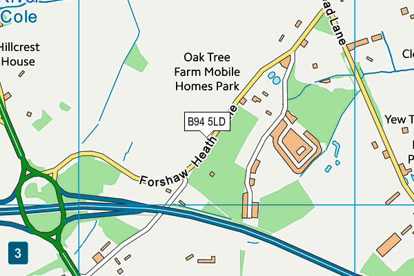 B94 5LD map - OS VectorMap District (Ordnance Survey)