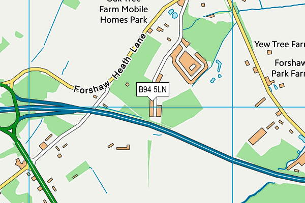 B94 5LN map - OS VectorMap District (Ordnance Survey)