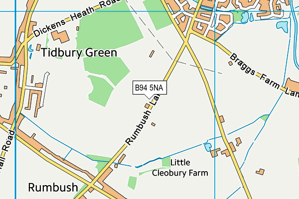 Leafield Athletic Fc (Rumbush Lane) map (B94 5NA) - OS VectorMap District (Ordnance Survey)