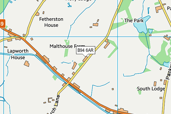 B94 6AR map - OS VectorMap District (Ordnance Survey)