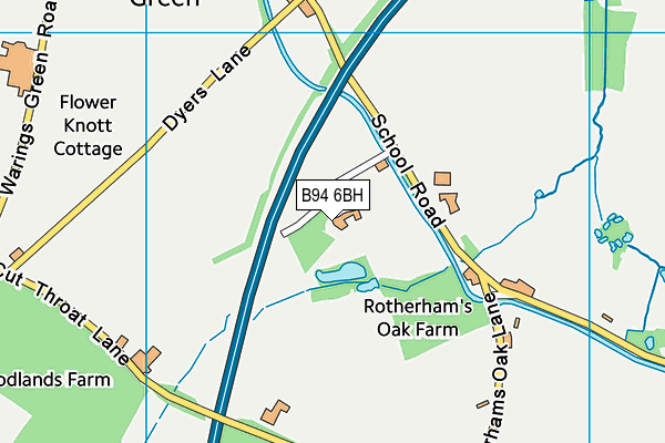 B94 6BH map - OS VectorMap District (Ordnance Survey)