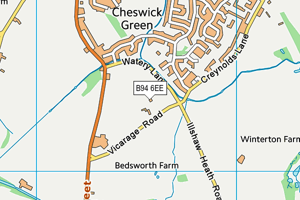 Earlswood Cricket Club map (B94 6EE) - OS VectorMap District (Ordnance Survey)