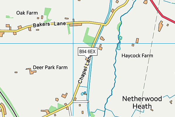 B94 6EX map - OS VectorMap District (Ordnance Survey)