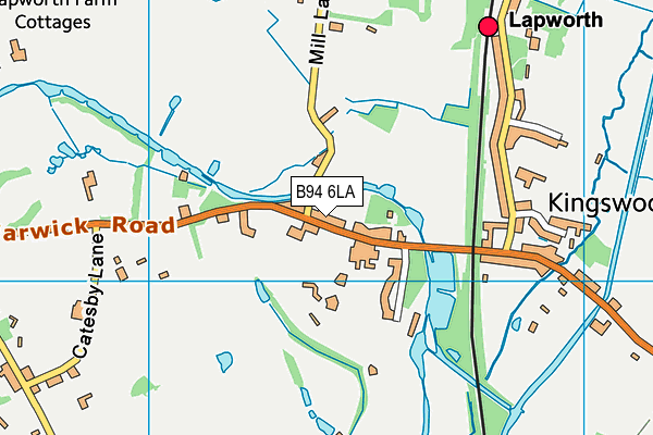 B94 6LA map - OS VectorMap District (Ordnance Survey)