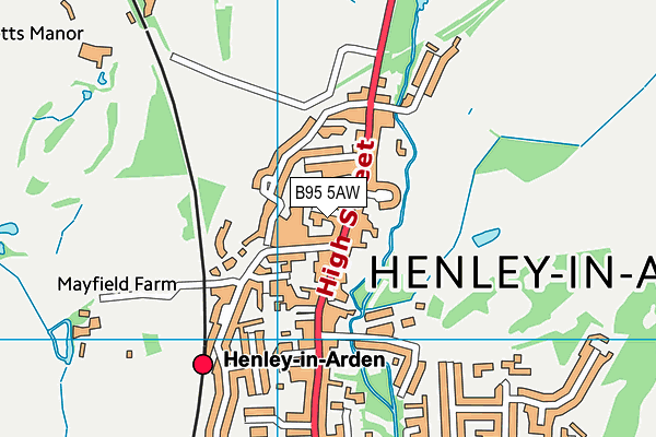 B95 5AW map - OS VectorMap District (Ordnance Survey)