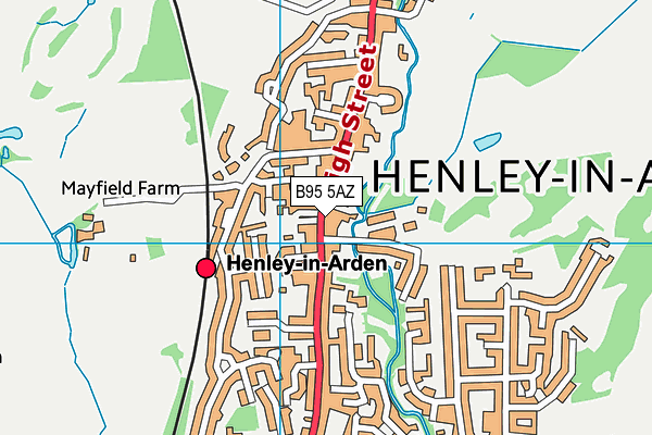 B95 5AZ map - OS VectorMap District (Ordnance Survey)