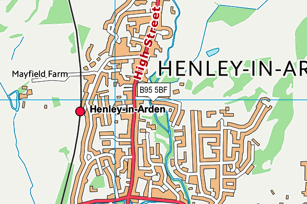 B95 5BF map - OS VectorMap District (Ordnance Survey)