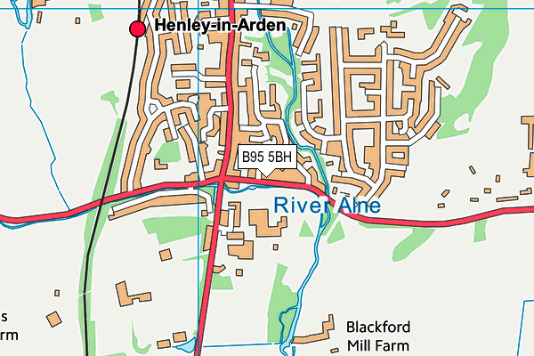B95 5BH map - OS VectorMap District (Ordnance Survey)