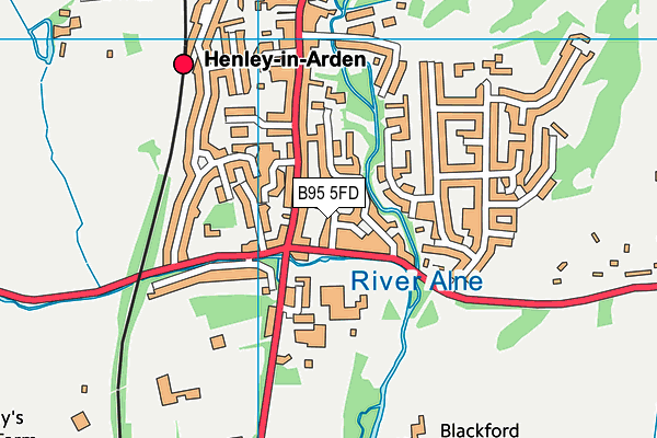 B95 5FD map - OS VectorMap District (Ordnance Survey)