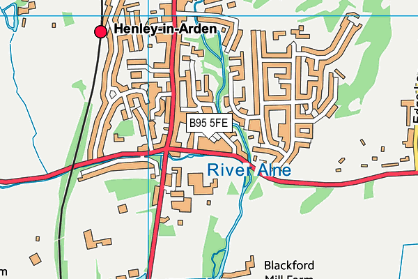 B95 5FE map - OS VectorMap District (Ordnance Survey)