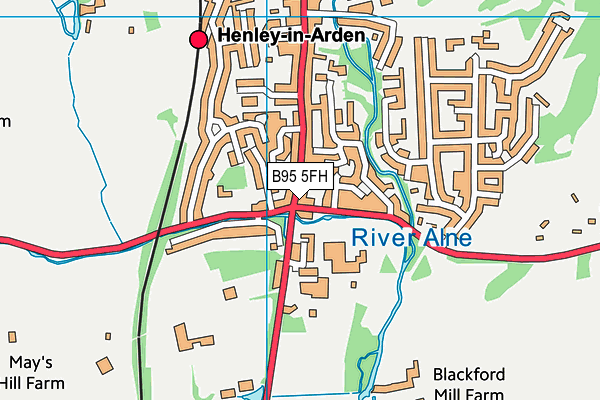 B95 5FH map - OS VectorMap District (Ordnance Survey)