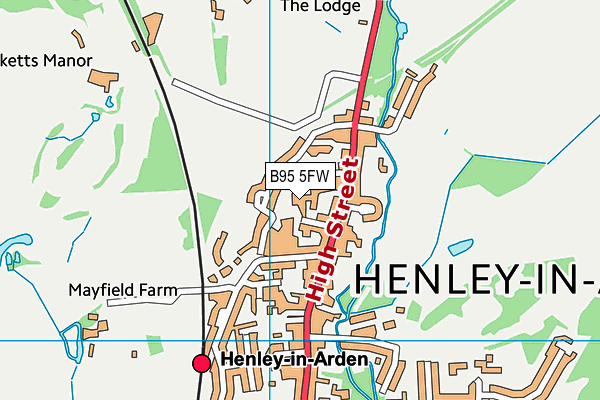 B95 5FW map - OS VectorMap District (Ordnance Survey)