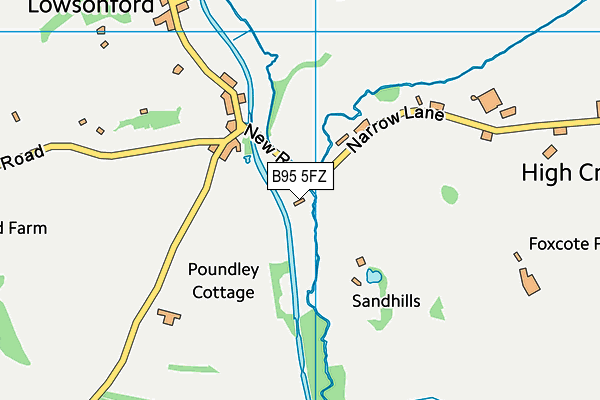B95 5FZ map - OS VectorMap District (Ordnance Survey)