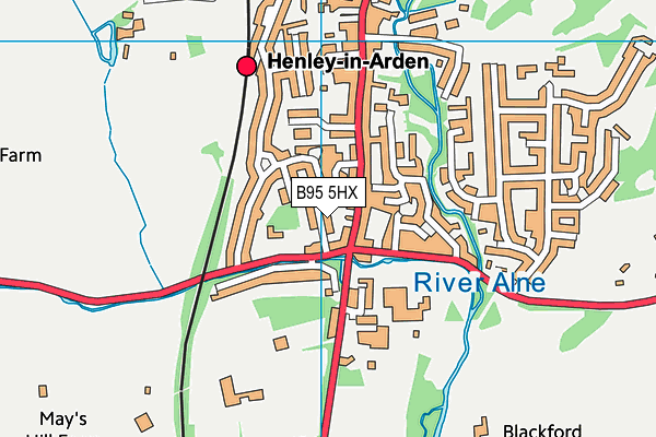 B95 5HX map - OS VectorMap District (Ordnance Survey)