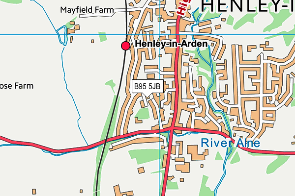 B95 5JB map - OS VectorMap District (Ordnance Survey)