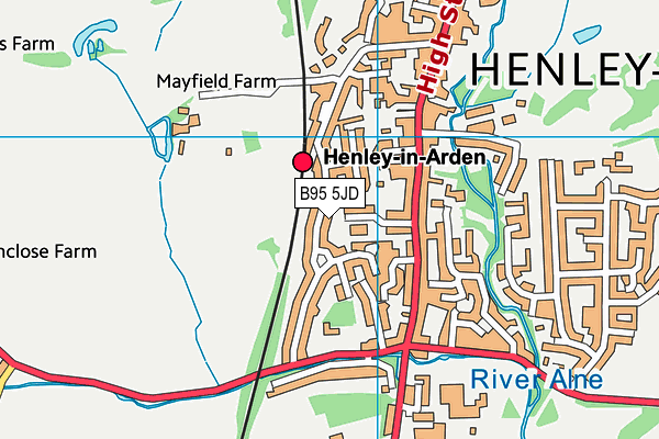 B95 5JD map - OS VectorMap District (Ordnance Survey)