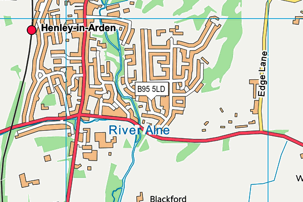 B95 5LD map - OS VectorMap District (Ordnance Survey)