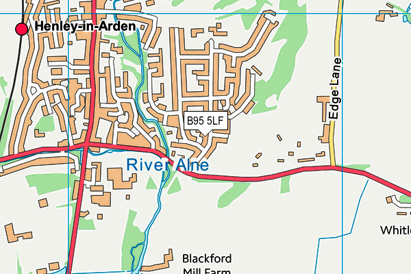 B95 5LF map - OS VectorMap District (Ordnance Survey)