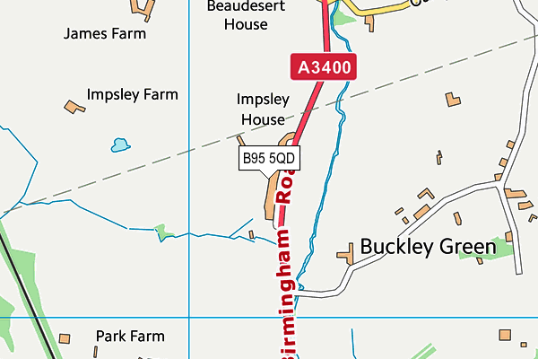 B95 5QD map - OS VectorMap District (Ordnance Survey)