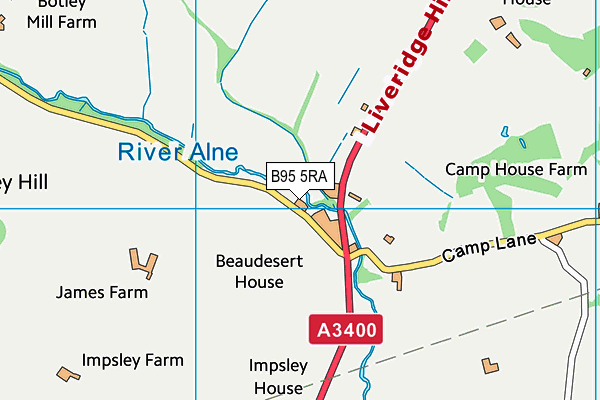 B95 5RA map - OS VectorMap District (Ordnance Survey)