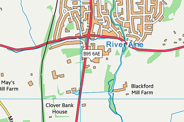 B95 6AE map - OS VectorMap District (Ordnance Survey)