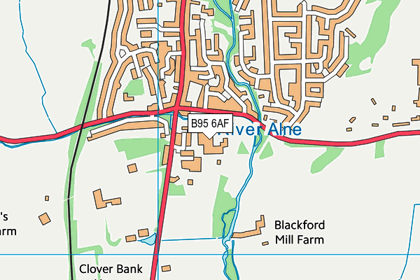 Henley In Arden School map (B95 6AF) - OS VectorMap District (Ordnance Survey)