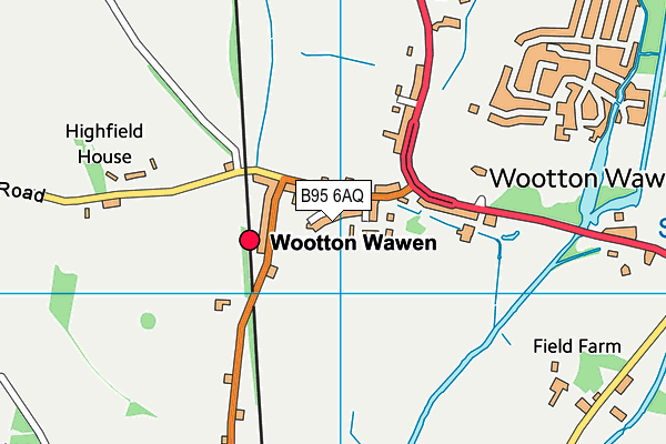 B95 6AQ map - OS VectorMap District (Ordnance Survey)