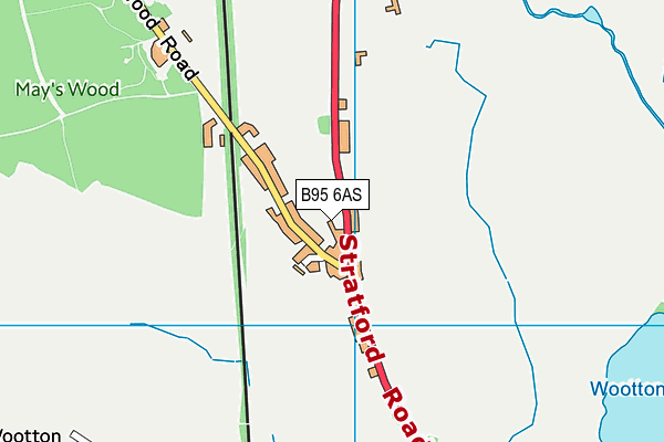 B95 6AS map - OS VectorMap District (Ordnance Survey)