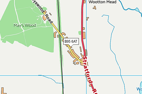 B95 6AT map - OS VectorMap District (Ordnance Survey)