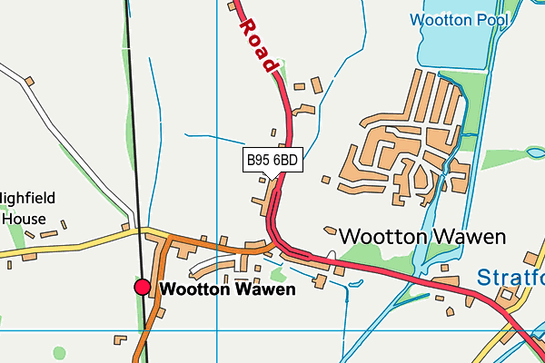 B95 6BD map - OS VectorMap District (Ordnance Survey)