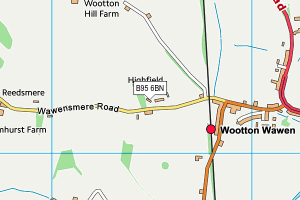 B95 6BN map - OS VectorMap District (Ordnance Survey)