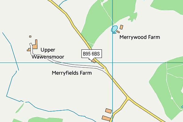 B95 6BS map - OS VectorMap District (Ordnance Survey)