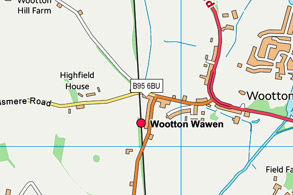 B95 6BU map - OS VectorMap District (Ordnance Survey)