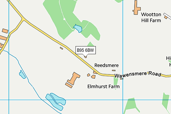 B95 6BW map - OS VectorMap District (Ordnance Survey)