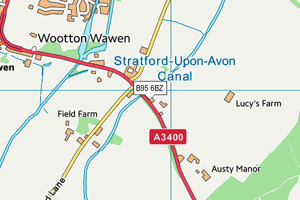 B95 6BZ map - OS VectorMap District (Ordnance Survey)