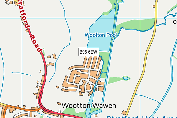 B95 6EW map - OS VectorMap District (Ordnance Survey)