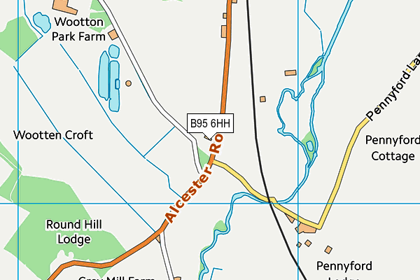 B95 6HH map - OS VectorMap District (Ordnance Survey)