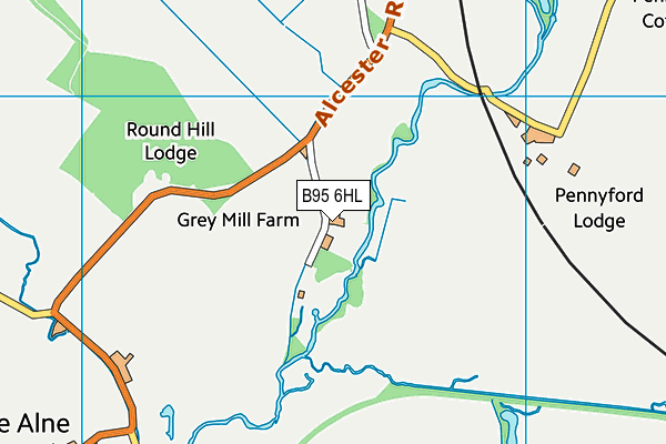 B95 6HL map - OS VectorMap District (Ordnance Survey)