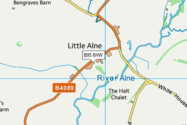 B95 6HW map - OS VectorMap District (Ordnance Survey)