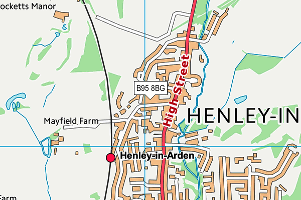 B95 8BG map - OS VectorMap District (Ordnance Survey)