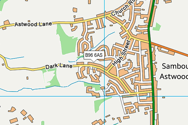 B96 6AS map - OS VectorMap District (Ordnance Survey)