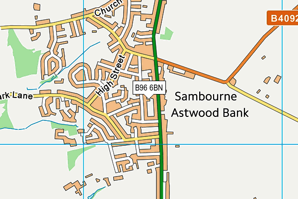 B96 6BN map - OS VectorMap District (Ordnance Survey)